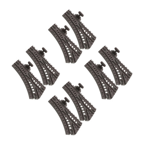 8Pièces Segments De Rails Plastique Noir Pour Circuit De Train Jouet