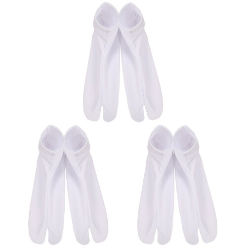 3Paires Blanches Japonaises Tabi Doigts Confortables