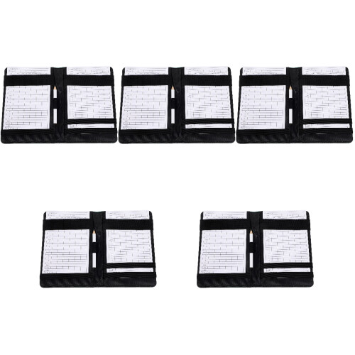 5Ensembles Carnets De Score De Golf En Cuir Vert Portable
