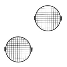 2Pièces Couvercle Phare Fer Noir Anti-Uv Pratique