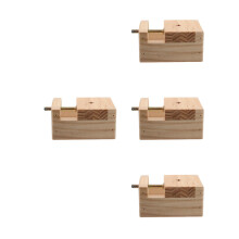 4Pièces Mini Étau Bois Khaki Rotatif Pour Gravure Sceau Chinois