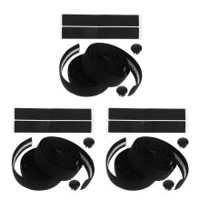 3Sets Wear-Resistant Black Bike Handlebar Tape Shock-Absorbing Strips