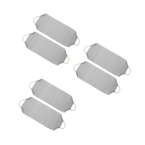 6Pcs Light Grey Deep Cleansing Exfoliating Back and Body Scrub Towel