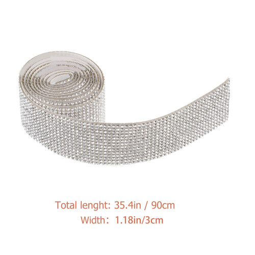 6Rolls Self-Adhesive Diamond Strap Silver Ribbon for Craft Supplies 1
