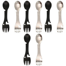8Pcs Lightweight Outdoor Spork Fork Spoon Combo Assorted