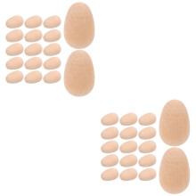 80Pcs Paint Your Own Wooden Eggs Beige Easter Ornaments Kit