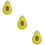 3Pièces Plats Dessert Céramique Avocat Vert Clair Pour 1