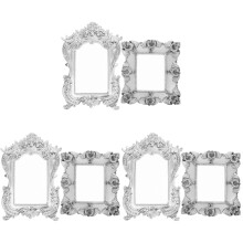 6Pcs Silver Mini Picture Frames Vintage Style for Party Photo Display