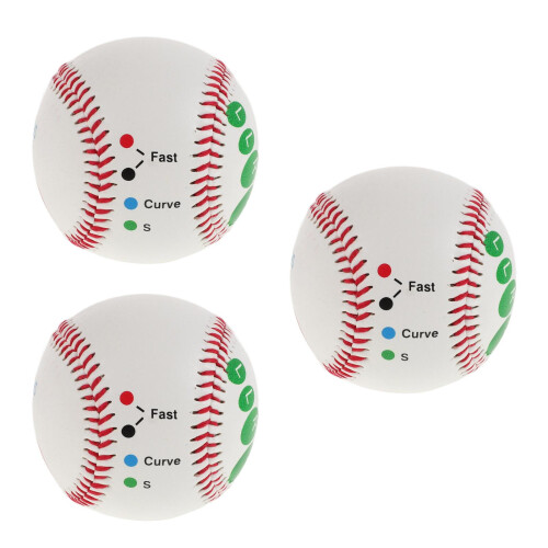 3Pièces De Baseball Multicolores Entraînement Enfant PU