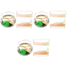 6Pcs Miniature Goldfish Tanks Creative Doll House Scene Decoration