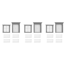 3Ensembles Accessoires Maison Miniature Résine Blanche Portes Fenêtres