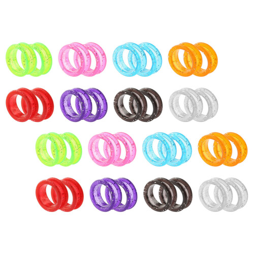 32Pièces Supports Ergonomiques En Silicone Multicolores Pour Ciseaux
