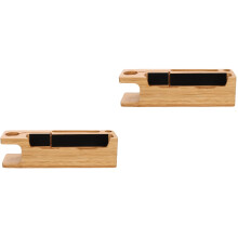 2Pcs Desk Wood Docking Station Phone Holder Watch Stand Organizer