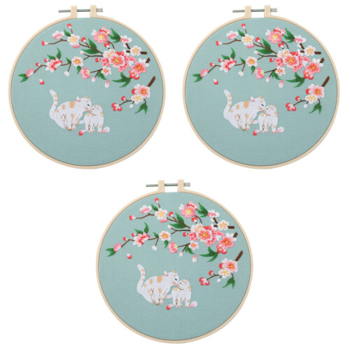 3Ensembles Ensemble Broderie Coton Anneau DIY