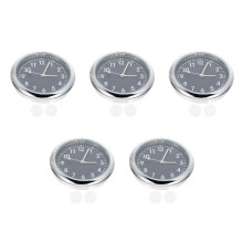 5Pièces Horloges Auto Noires Digitales Métal Décor Stick-on