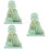 3Pièces Statue Solaire Mini Vert Décor Intérieur 1