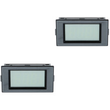 2Pcs LCD Frequency Tester Grey Ac80-300V Blue Back Light Meter