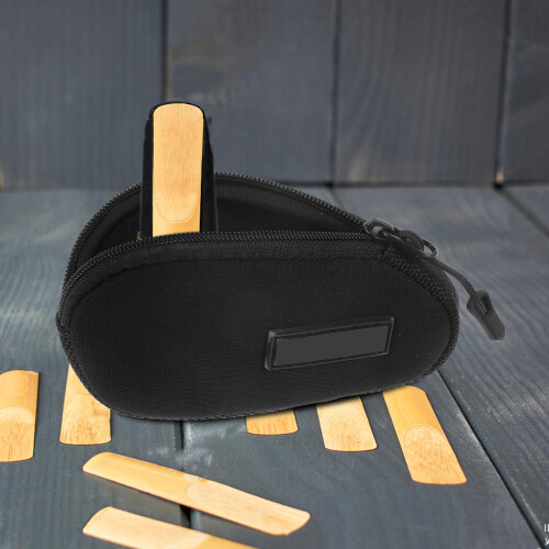 2Pcs Practical Black Saxophone Mouthpiece Storage Pouch for Travel 2