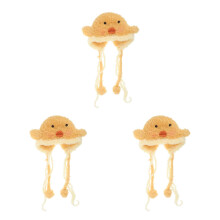 3Pièces Chapeaux Tricotés Jaunes Protection Oreilles