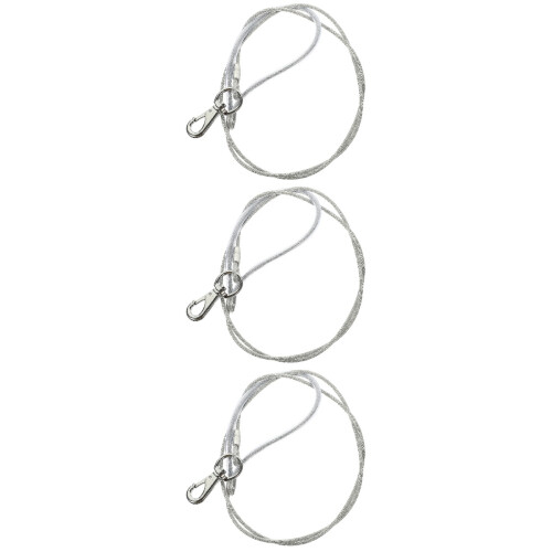 3Pièces Laisse Robuste Acier Portable Argenté