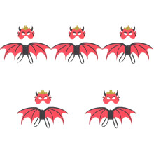 5Ensembles Accessoires Cosplay Diable Rouge En Non- Pour Carnaval