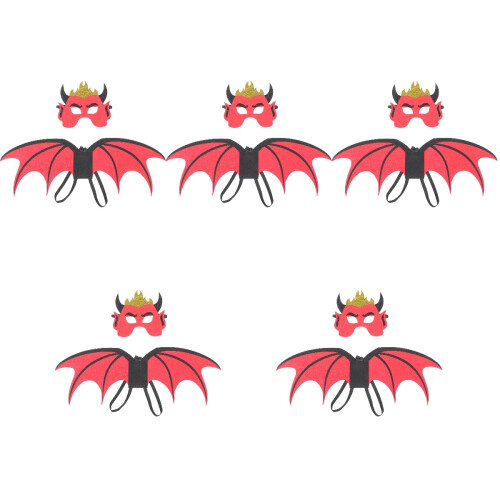 5Ensembles Accessoires Cosplay Diable Rouge En Non- Pour Carnaval
