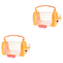 2Pièces Cage Animaux Petite Taille Portable Orange Avec Aération