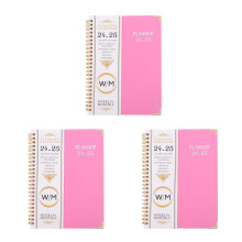 3Pièces Agenda À Spirale Rose Pour Planning Étudiant Et