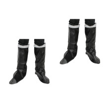 2Pièces Protège-Bottes PU Noir Enfants 10-13 Ans Déguisement
