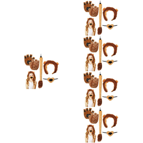 5Ensembles Costume Lion En Laine Durable Oreilles Queue Et