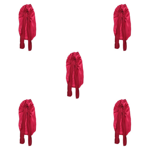 5Pièces Bonnet Long Satin Soie Pour Rouges Élégant