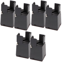6Pcs Black Adjustable Bed Risers Furniture Lifts for Home Use