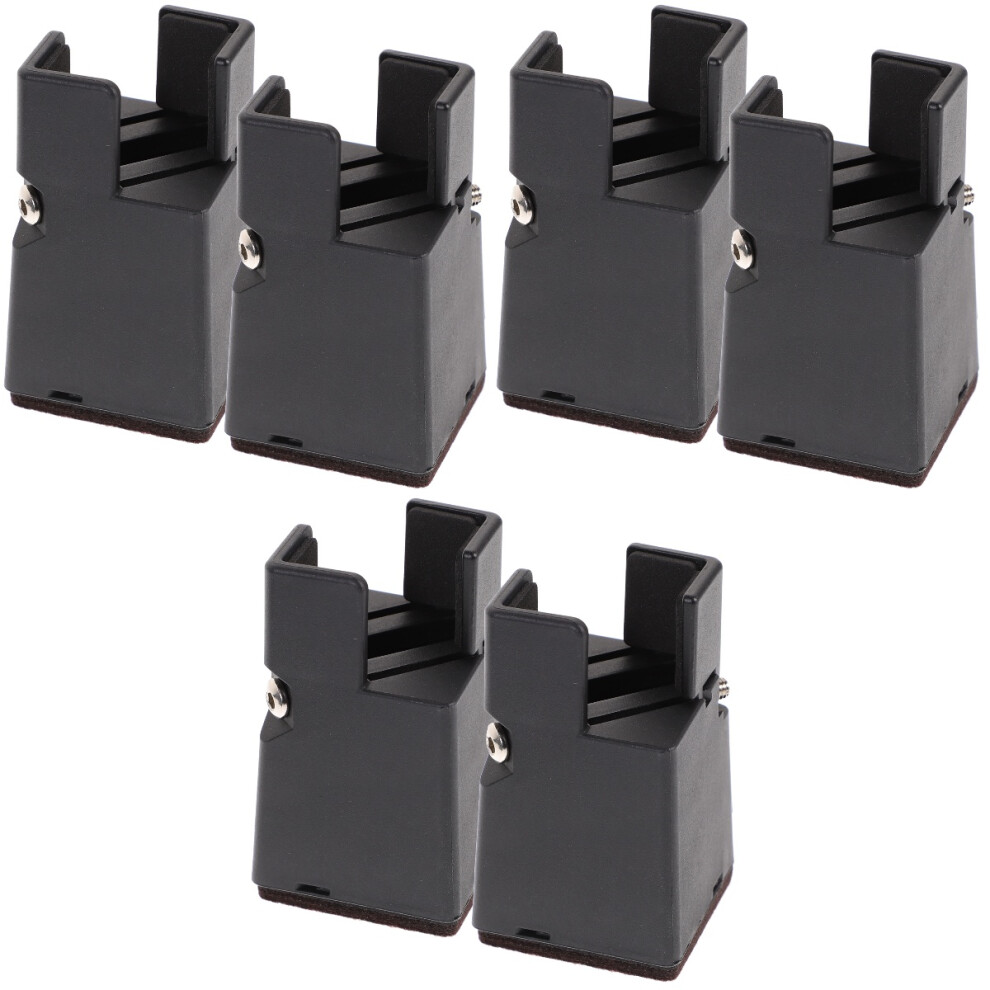 6Pcs Black Adjustable Bed Risers Furniture Lifts For Home Use 3703348631437