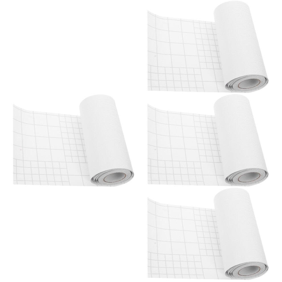 4Pcs White Flexible Pvc Baseboard Molding Strip Peel And Stick 3703416355357