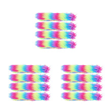 12PiÚces Bandes Multicolores En Fausse Fourrure Pour Projets Créatifs