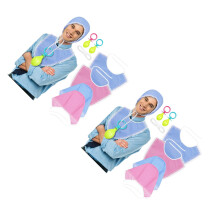 4Ensembles Costume Fête Adulte Bébé Bib Bavoir Tétine Couleurs Variées