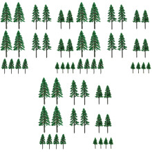 60Pcs Miniature Model Trees Green Plastic for Diorama Landscape Decor