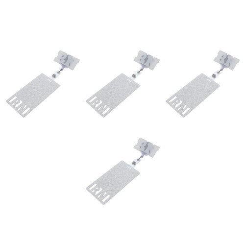 4Pcs Glitter Badge Holder Retractable Acrylic Clip