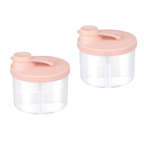 2Pièces Rangement Lait Poudre Rose PP Étanche Pour Usage