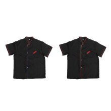 2St Zwart Catering Shirt Comfortabel En Slijtvast Unisex