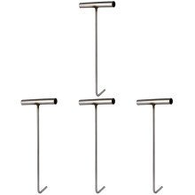 4Pièces Crochet Métallique Argenté Pour Porte Couvercle De Regard