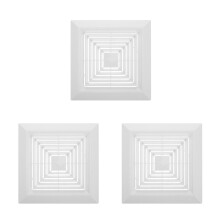 3Pcs Bathroom Vent Cover ABS White Square Fan Grill with Spring Panel
