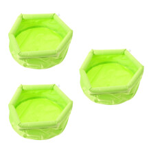3Pièces Portative PVC Verte Bassin Pliable Pour Pieds
