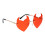 3Pairs Red Frameless Heart Sunglasses Shield Party 1