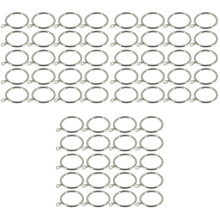 60Pcs Silver Curtain Rings Hook Easy Install Iron Hanging Rings