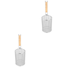 2Pièces À Spaghetti Manche Bois Acier Inoxydable