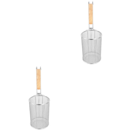 2Pièces À Spaghetti Manche Bois Acier Inoxydable