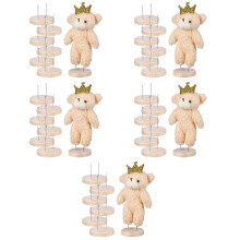 30Pièces Porte-Poupées Bois Simple Pour Figurines Feutrées DIY Marron