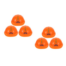 6Pcs Bright Orange Construction Party Hats Kids Durable Toy