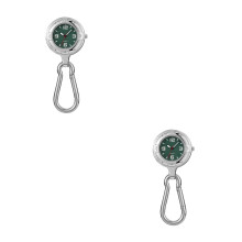 2Pcs Lightweight Green Hanging Pocket Watch for Outdoor Sports Fans